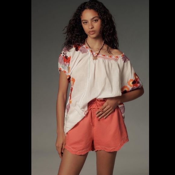 Anthropologie Linen Double Waistband Shorts - Picture 1 of 4